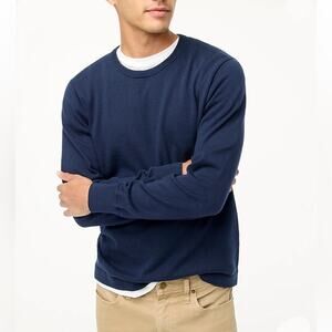 NWT J. Crew Cotton Crewneck Sweater-Tee Navy Size M